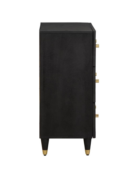 Credenza Nero 60 x 33 x 75 cm Legno di mango massello