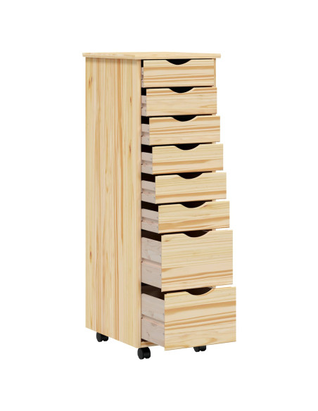 Armadietto Rotolante con Cassetti MOSS Vernice trasparente