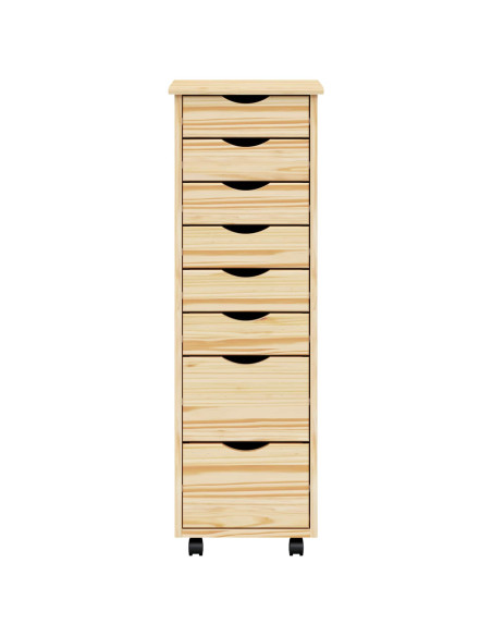 Armadietto Rotolante con Cassetti MOSS Vernice trasparente