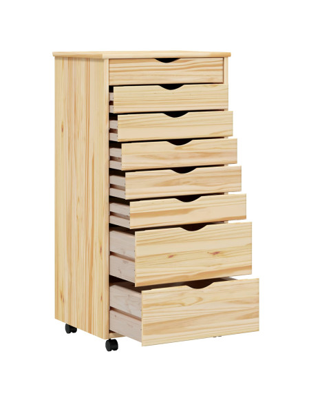 Armadietto Rotolante con Cassetti MOSS Vernice trasparente