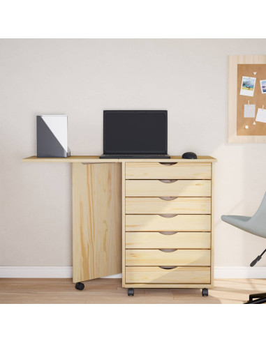 Mobiletto con Scrivania con ruota MOSS Vernice trasparente