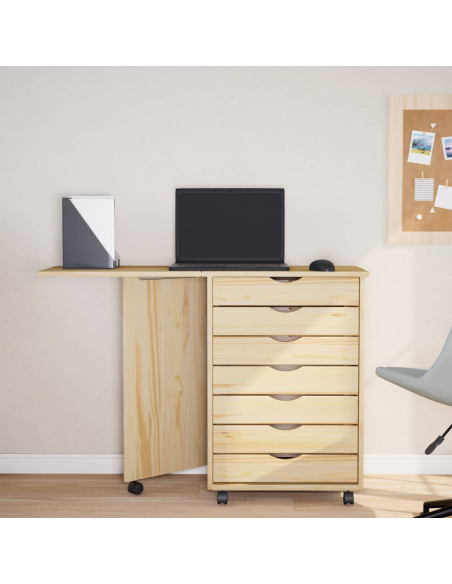 Mobiletto con Scrivania con ruota MOSS Vernice trasparente