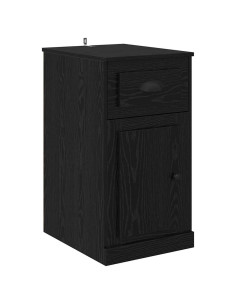 Mobile laterale Rovere Nero 40 x 50 x 75 cm Legno multistrato 2