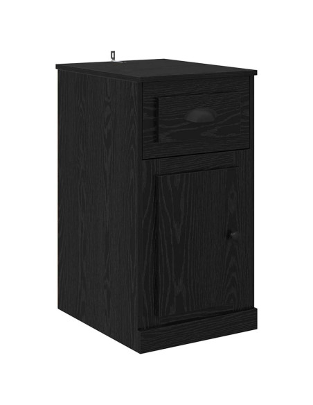 Mobile laterale Rovere Nero 40 x 50 x 75 cm Legno multistrato