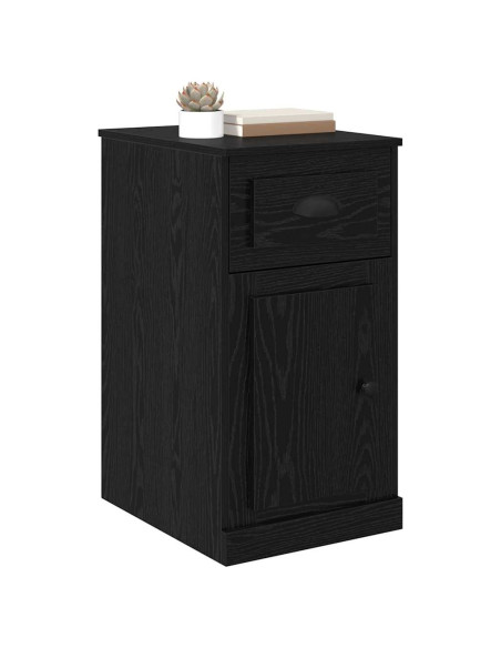 Mobile laterale Rovere Nero 40 x 50 x 75 cm Legno multistrato