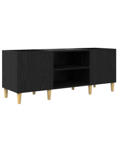 Mobile porta vinili Rovere Nero 121 x 38 x 48 cm 2