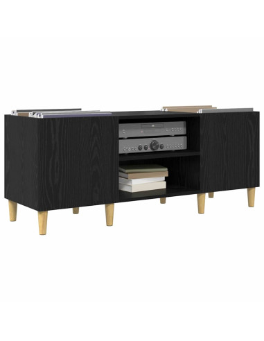 Mobile porta vinili Rovere Nero 121 x 38 x 48 cm