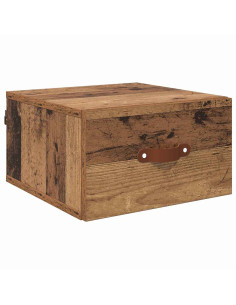 Mobiletto da comodino a parete Legno vecchio 35 x 35 x 20 cm 2