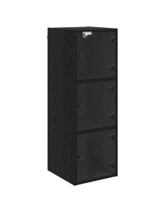 Armadietto a muro Rovere Nero 35 x 37 x 102 cm 2