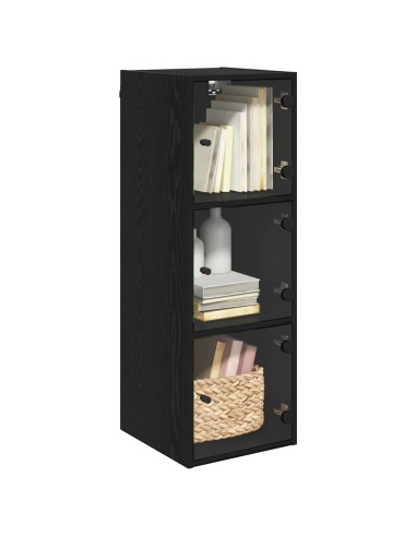 Armadietto a muro Rovere Nero 35 x 37 x 102 cm
