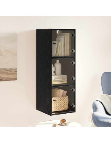 Armadietto a muro Rovere Nero 35 x 37 x 102 cm