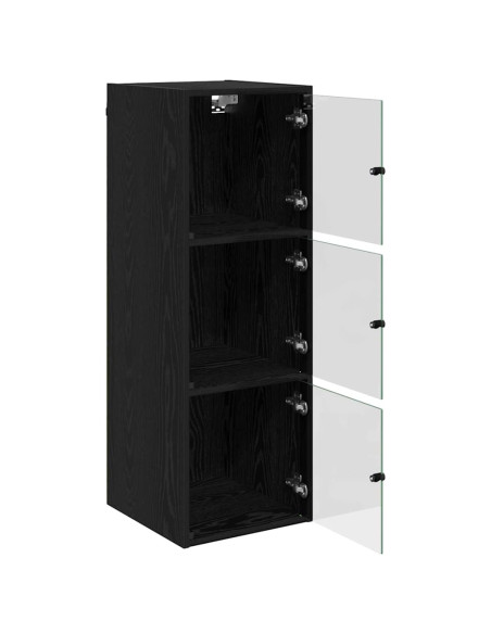 Armadietto a muro Rovere Nero 35 x 37 x 102 cm