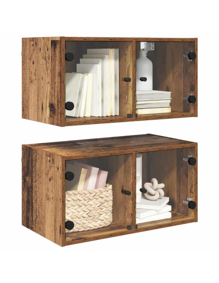 Armadi da Parete 2 pcs Legno vecchio 68 x 37 x 35 cm