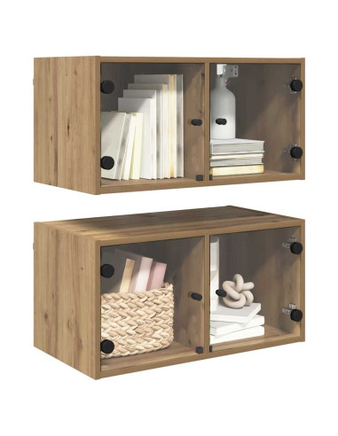 Armadi da Parete 2 pcs Rovere artigianale 68 x 37 x 35 cm