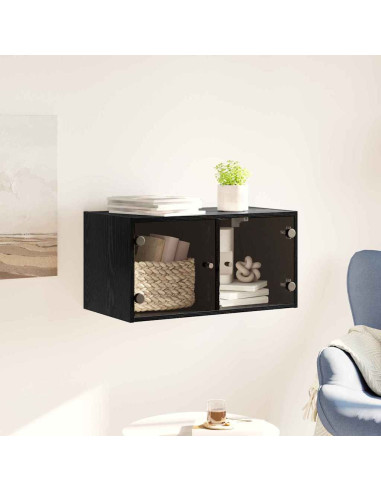Armadietto a muro Rovere Nero 68 x 37 x 35 cm Legno multistrato