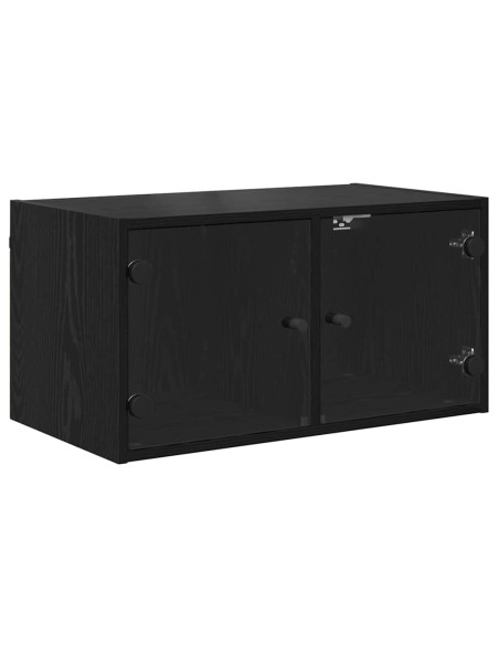 Armadi da Parete 2 pcs Rovere Nero 68 x 37 x 35 cm