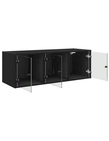 Armadietto a muro Rovere Nero 102 x 37 x 35 cm
