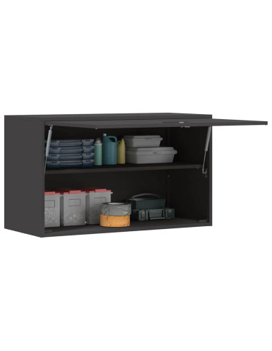 Armadio a muro per garage Nero 90 x 40 x 53 cm