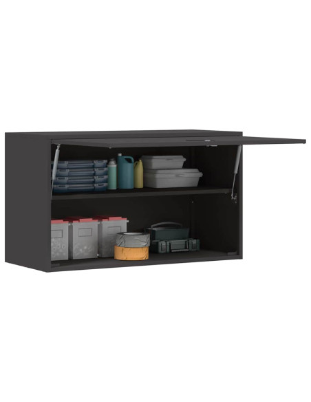 Armadio a muro per garage Nero 90 x 40 x 53 cm