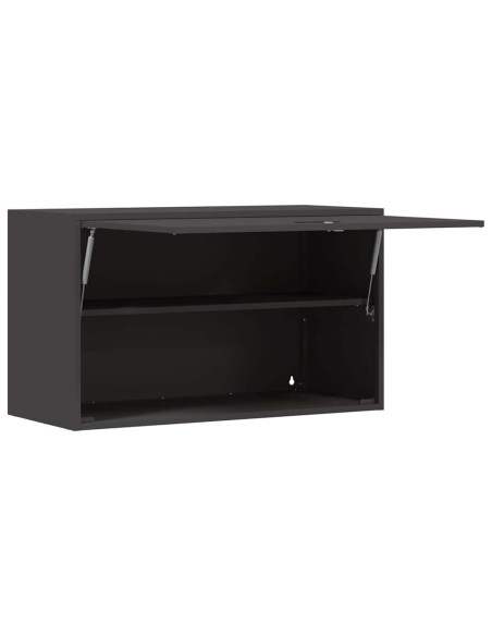 Armadio a muro per garage Nero 90 x 40 x 53 cm