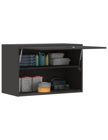 Armadio a muro per garage Nero 80 x 40 x 53 cm