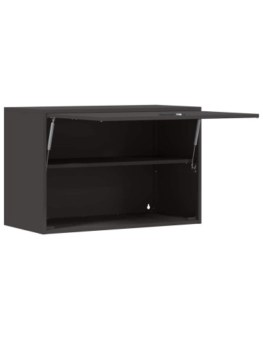 Armadio a muro per garage Nero 80 x 40 x 53 cm