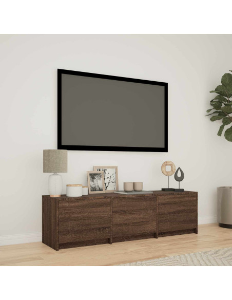 Mobile TV con LED con LED Quercia marrone 140 x 34 x 40 cm