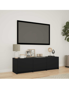 Mobile TV con LED Nero 140 x 34 x 40 cm Legno ingegnerizzato