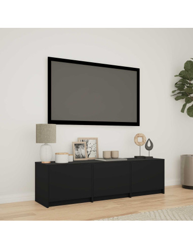 Mobile TV con LED Nero 140 x 34 x 40 cm Legno ingegnerizzato