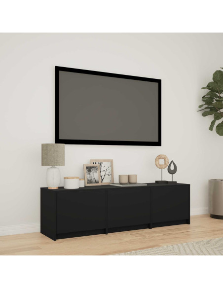 Mobile TV con LED Nero 140 x 34 x 40 cm Legno ingegnerizzato