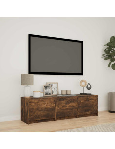 Mobile TV con LED con LED Quercia Affumicata 140 x 34 x 40 cm