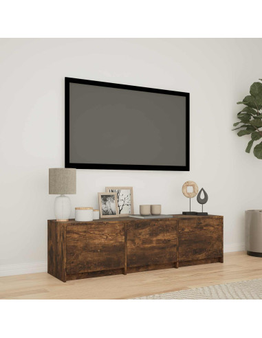 Mobile TV con LED con LED Quercia Affumicata 140 x 34 x 40 cm