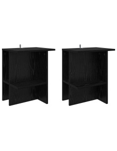 Tavolino da salotto 2 pcs Rovere Nero 40 x 30 x 49 cm