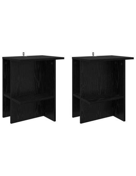 Tavolino da salotto 2 pcs Rovere Nero 40 x 30 x 49 cm