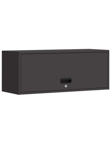 Armadio a muro per garage Nero 90 x 33 x 35 cm