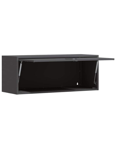 Armadio a muro per garage Nero 90 x 33 x 35 cm