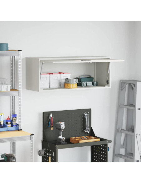 Armadio a muro per garage Bianco 90 x 33 x 35 cm