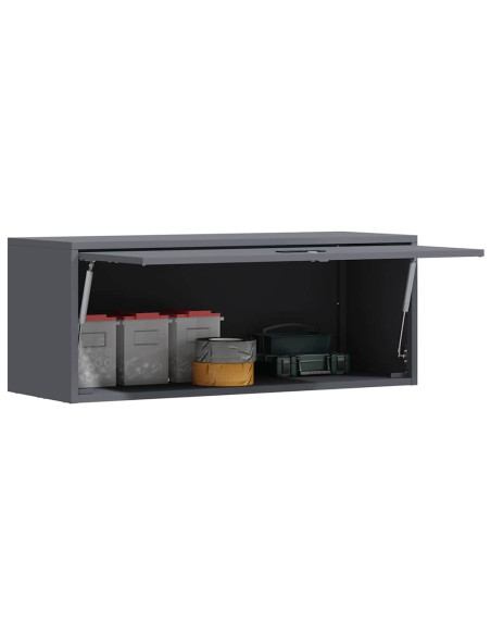 Armadio a muro per garage Antracite 90 x 33 x 35 cm