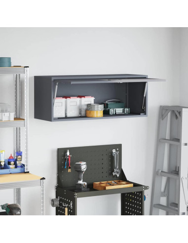 Armadio a muro per garage Antracite 90 x 33 x 35 cm