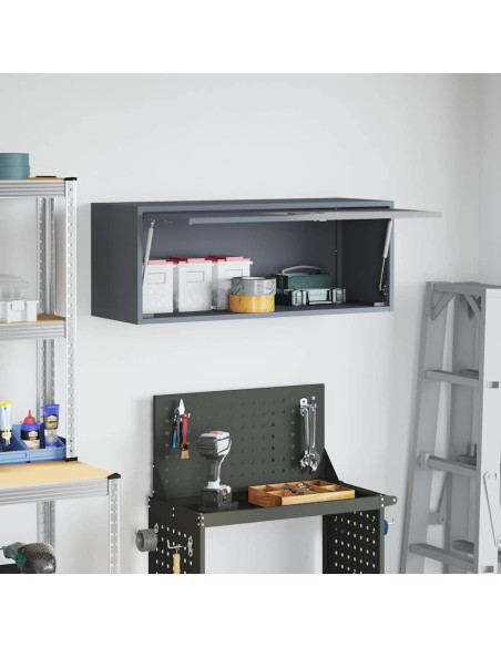Armadio a muro per garage Antracite 90 x 33 x 35 cm