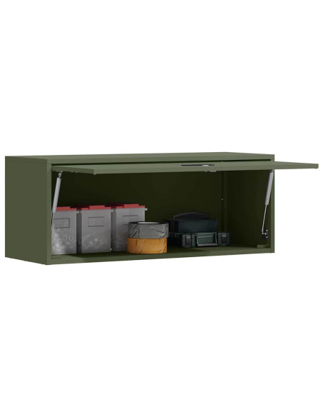 Armadio a muro per garage Oliver verde 90 x 33 x 35 cm