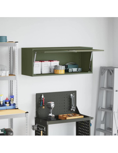 Armadio a muro per garage Oliver verde 90 x 33 x 35 cm