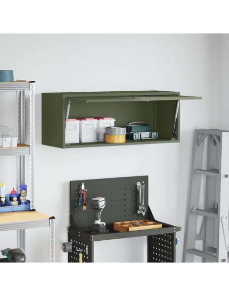 Armadio a muro per garage Oliver verde 90 x 33 x 35 cm
