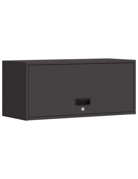 Armadio a muro per garage Nero 80 x 33 x 35 cm
