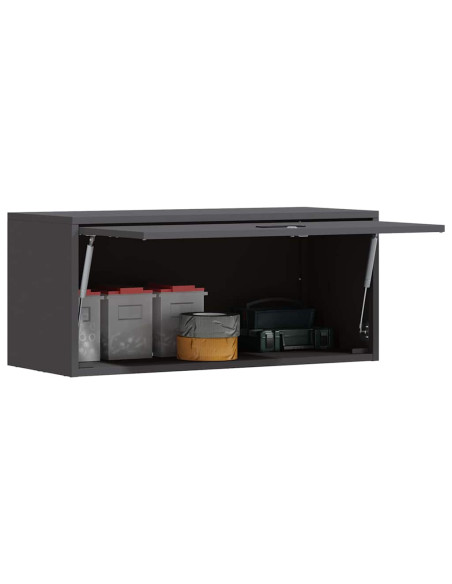 Armadio a muro per garage Nero 80 x 33 x 35 cm