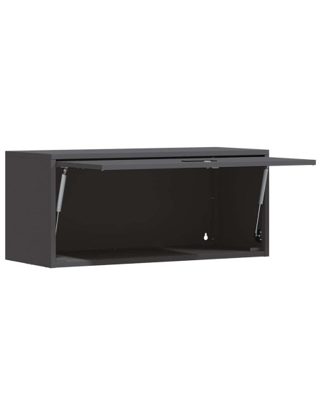 Armadio a muro per garage Nero 80 x 33 x 35 cm