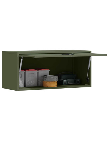 Armadio a muro per garage Oliver verde 80 x 33 x 35 cm