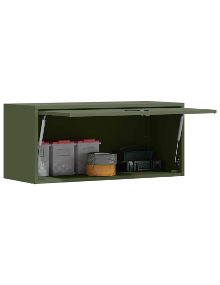 Armadio a muro per garage Oliver verde 80 x 33 x 35 cm