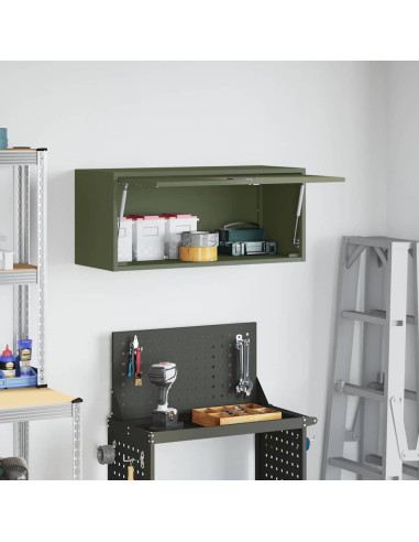 Armadio a muro per garage Oliver verde 80 x 33 x 35 cm
