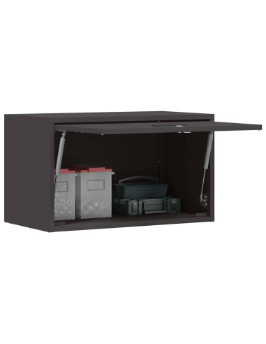 Armadio a muro per garage Nero 60 x 33 x 35 cm